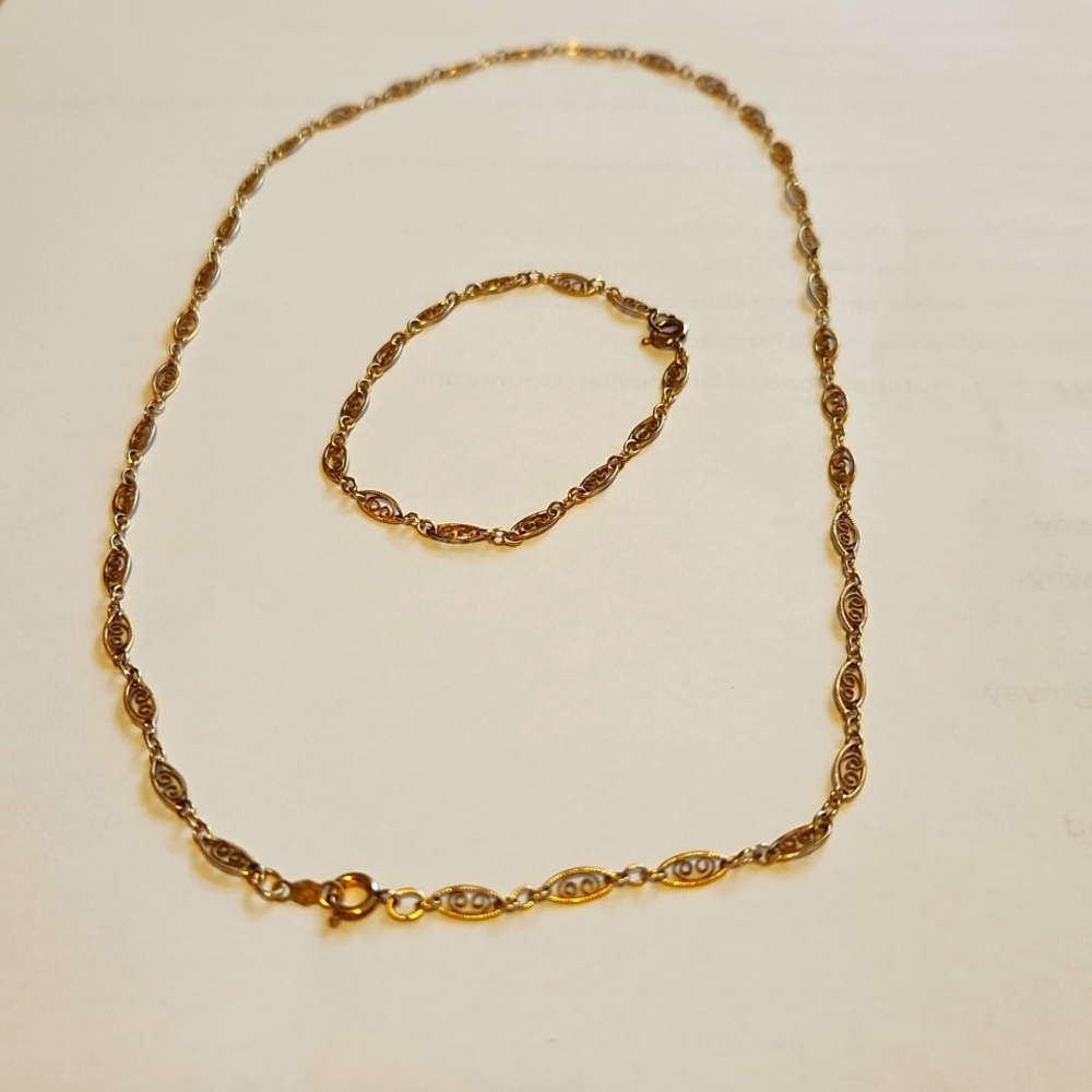 12K bracelet & necklace set